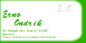 erno ondrik business card